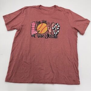 “For The Love Of The Game” Women’s Graphic T-Shirt Short Sleeve Softball Top